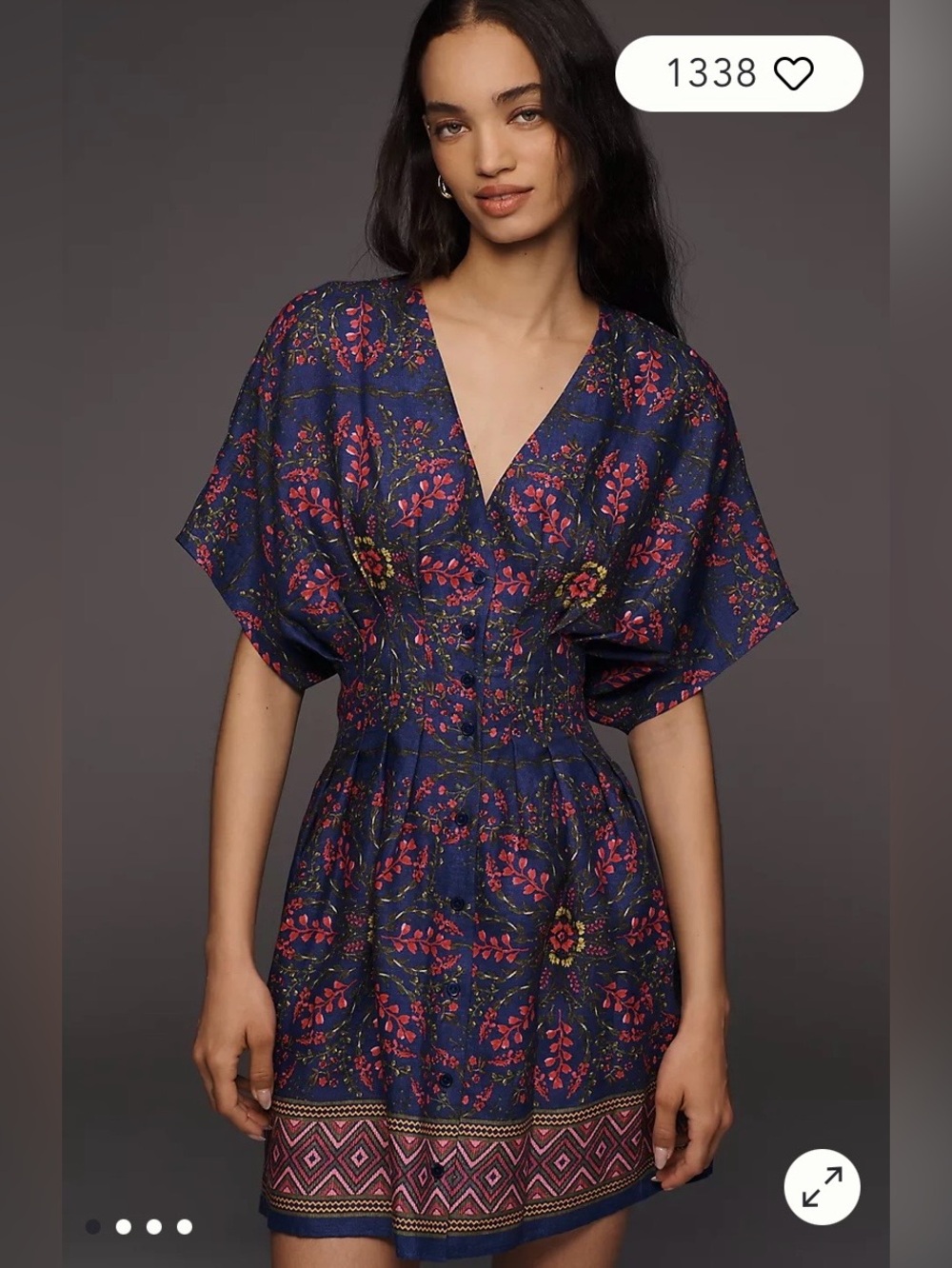 NWT Size M - Tobie 100% Linen Mini Shirtdress by Exquise with Pockets (US$ 228)